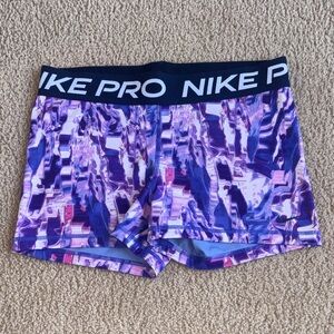Nike Women’s Purple Multi-Print Athletic Shorts - 3 Inch